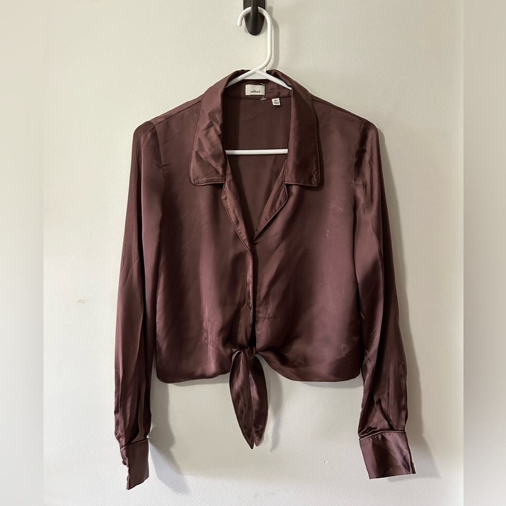 Wilfred Button‎ Up  Satin Blouse